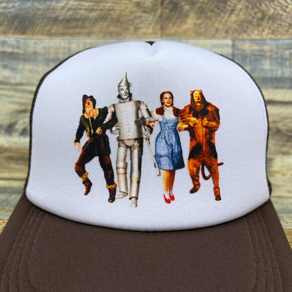 The Wizard Of Oz Mens Trucker Hat Brown Snapback Lions Tigers Bears Dorothy Cap - Picture 3 of 8